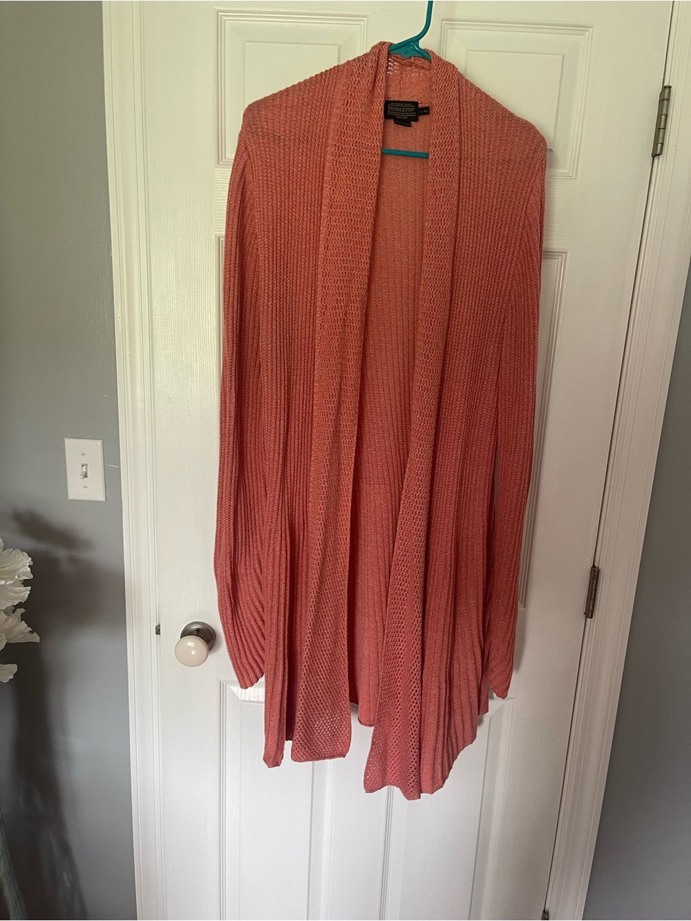 Pendleton Coral Open-Front Draped Cardigan